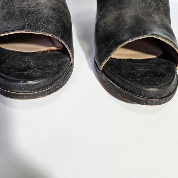 Baske California Brown Leather Fury Open Toe Booties - Picture 7 of 12